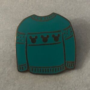 Teal Sweater Christmas Mickey Mouse pin